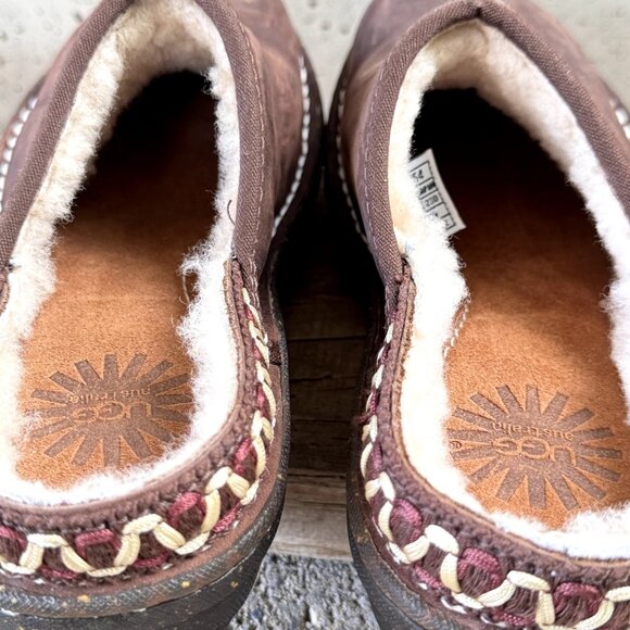 UGG WOMEN'S BROWN SUEDE MULES COMFORT SHOE SIZE 6 - Picture 6 of 14